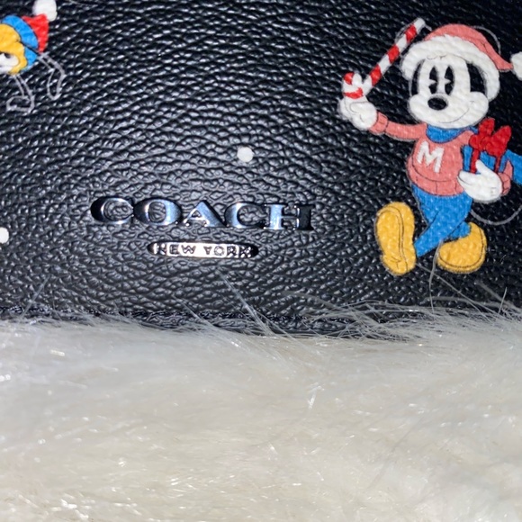 Disney X Coach Zip Card Case With Holiday Print - Picture 4 of 7